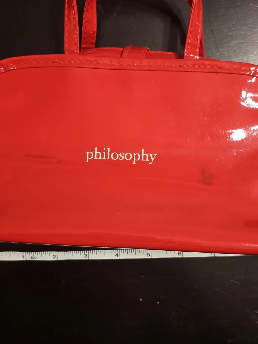 Philosophy Glossy Red Cosmetic Bag